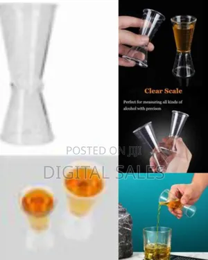 2 Pc 40cc Double Acrylic Jigger Cocktail Shot Glasses Spirit Measuring