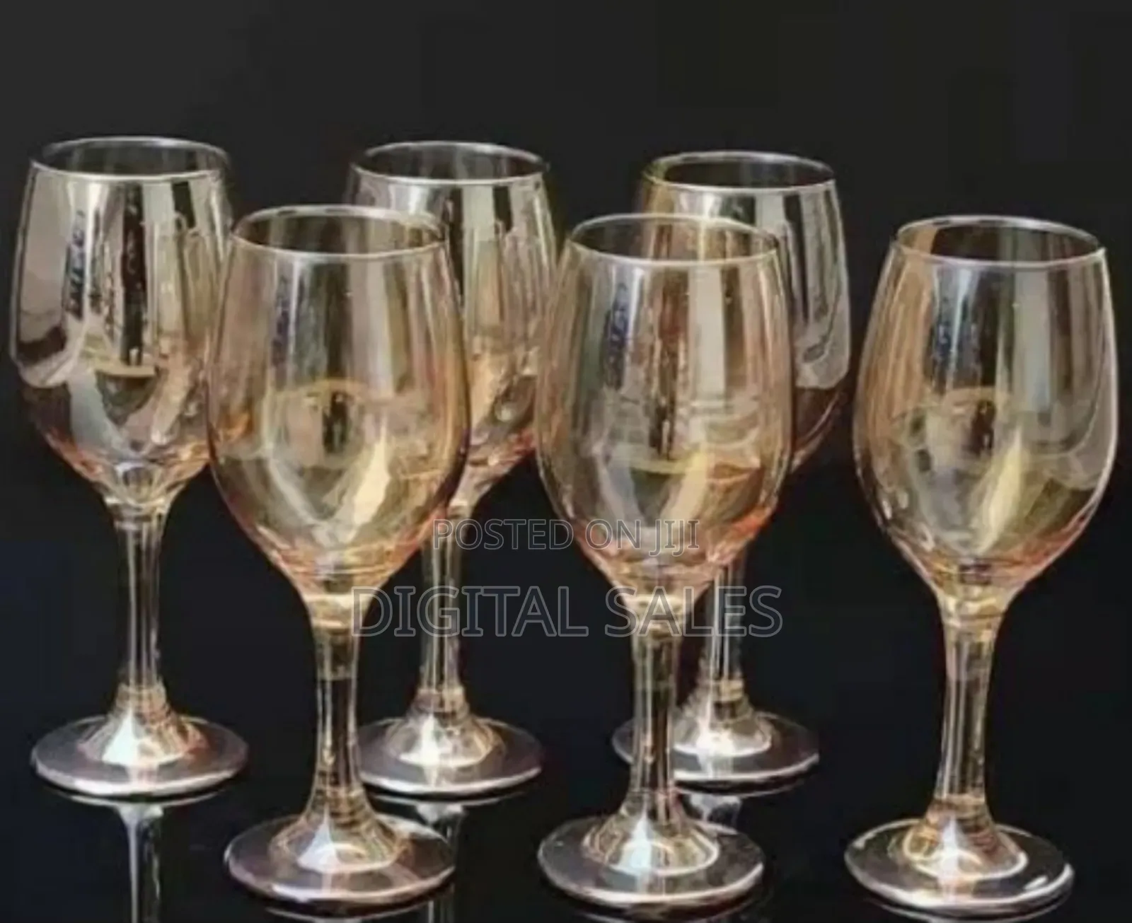 6 Pc Gold Lead-Free Juice, Champagne Wine Glasses Decorative