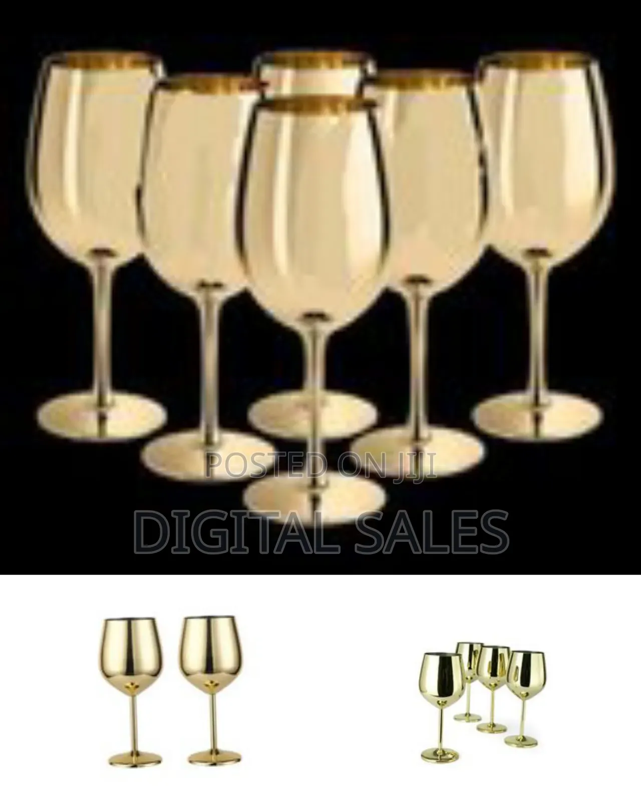 6 Pc, 18.5oz Juice Champagne Stem Wine Glasses Decorative
