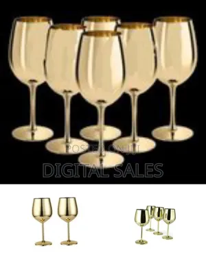 6 Pc, 18.5oz Juice Champagne Stem Wine Glasses Decorative
