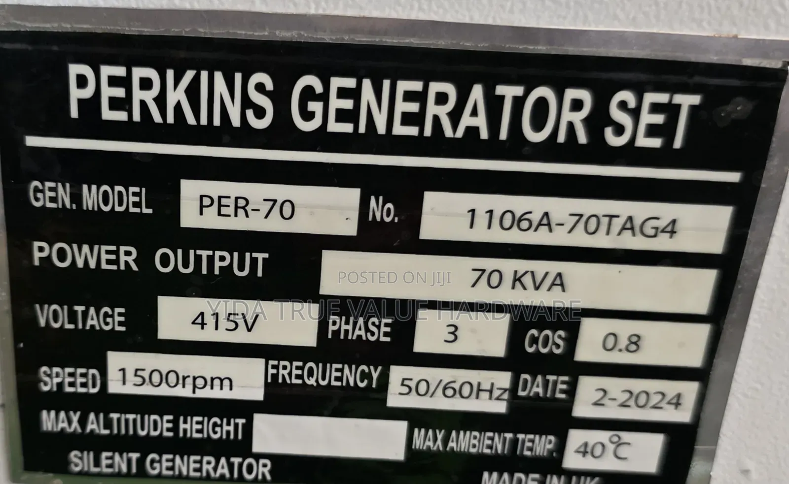 Generator 70kva Perkins