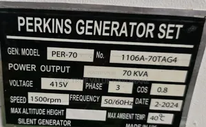Generator 70kva Perkins