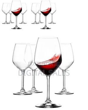Glass 4 Pieces of Wine Glasses-Colorless