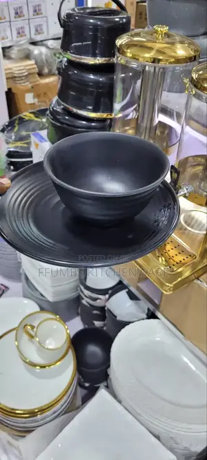 Melamine Black Plate 6 Pieces