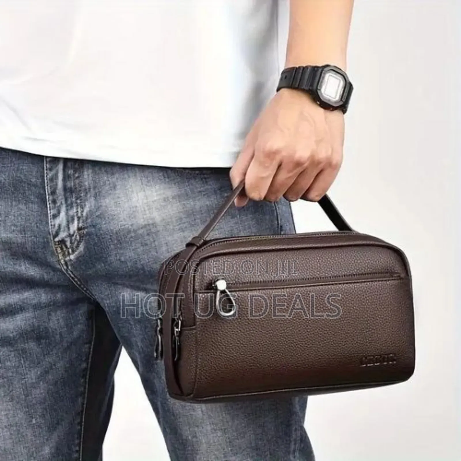 Leather Shaving Bag For Men - Coffee Brown