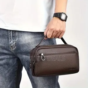 Leather Shaving Bag For Men - Coffee Brown
