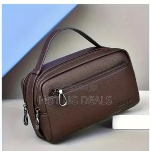 Leather Shaving Bag For Men - Coffee Brown