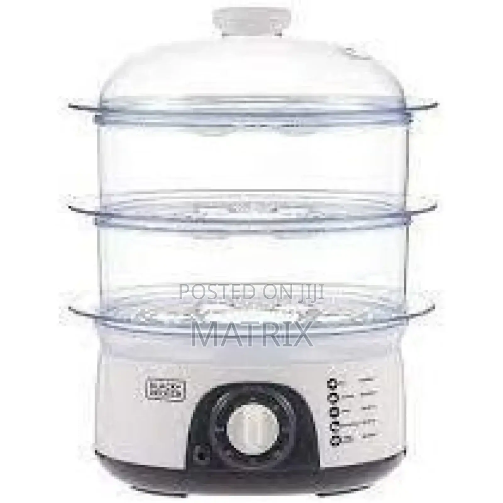 Black+Decker Food Steamer 3-Tier Detachable With Timer and Dishwasher