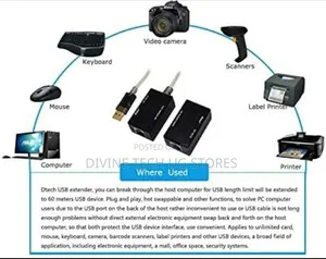 Dtech Usb Extender 60m by Lan Cable (Dt-5015)