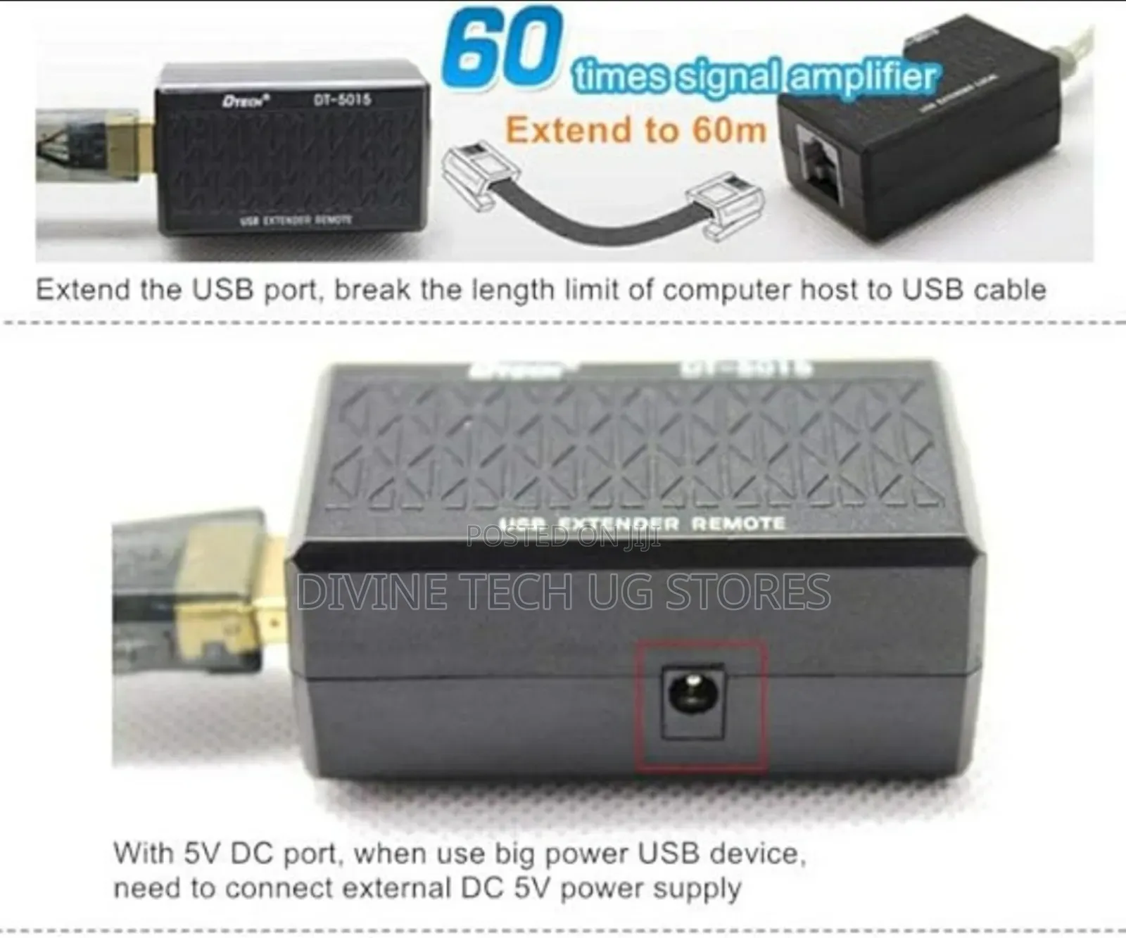 Dtech Usb Extender 60m by Lan Cable (Dt-5015)
