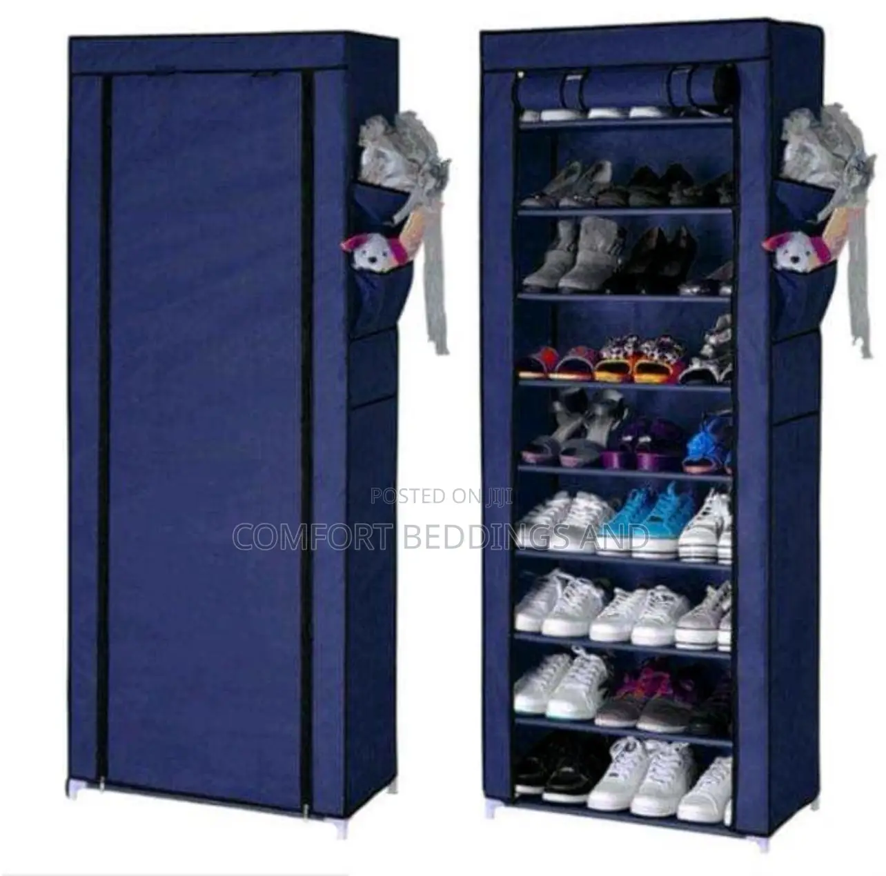 Metallic Shoe Rack Dark Blue