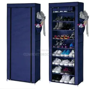 Metallic Shoe Rack Dark Blue