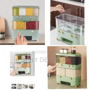 Olpad Rice Dispenser Grain Dispenser 2 Layers Rice Container Kitchen