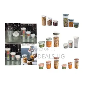 3pcs Transparent Plastic Sealed Cans, Storage Jars for Kitchen Food
