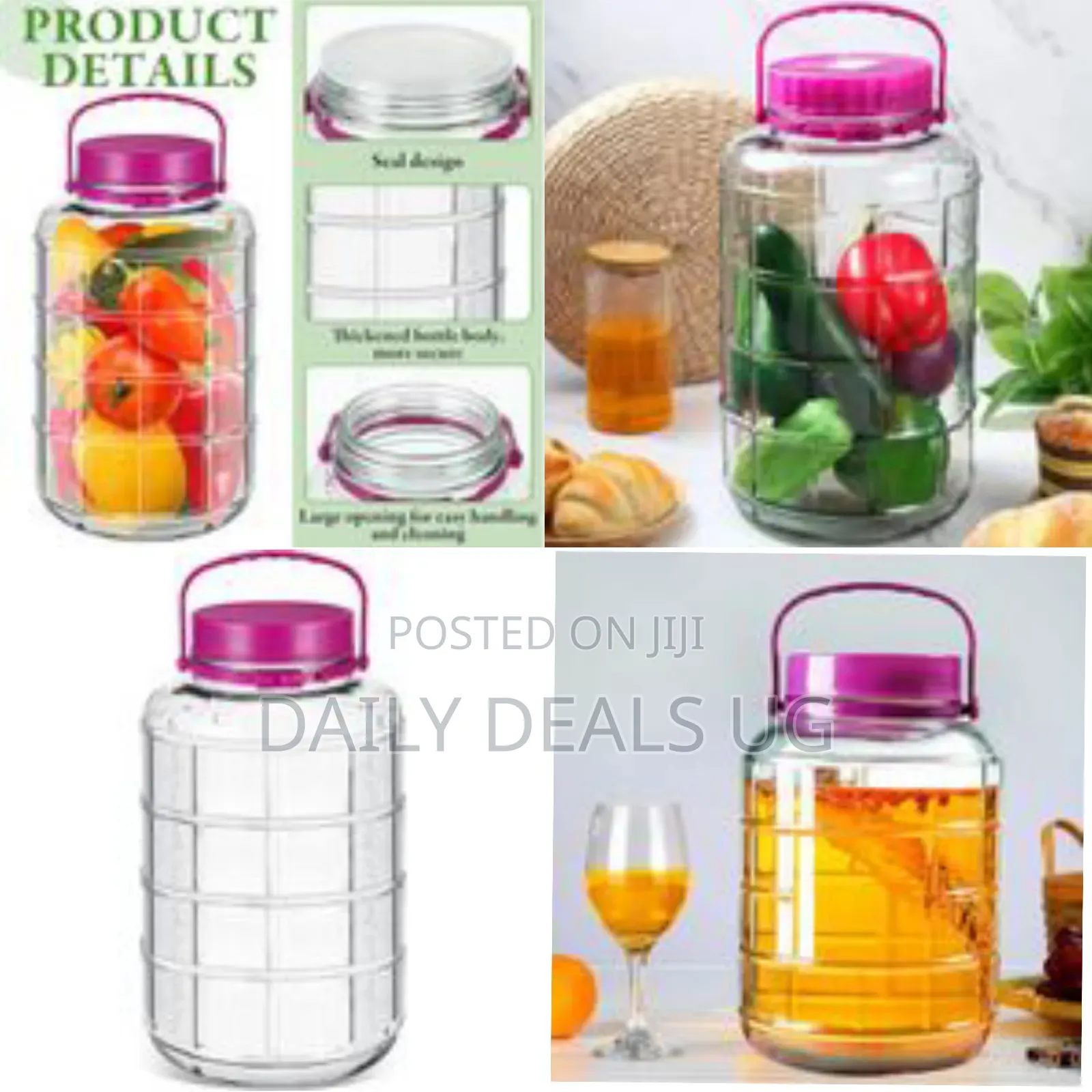 Bon Appetit 5l Air Tight Glass Jar Container for Kitchen Pantry