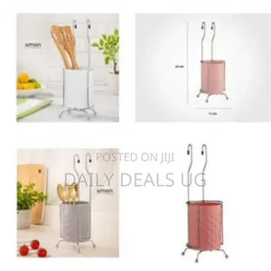 Forks Spoons Knife Cutlery Hanging Holder With Steel Stand -Multicolor
