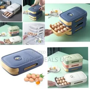 1pc 20 Eggtray Storage Box Auto Scrolling Drawer Holder Stackable