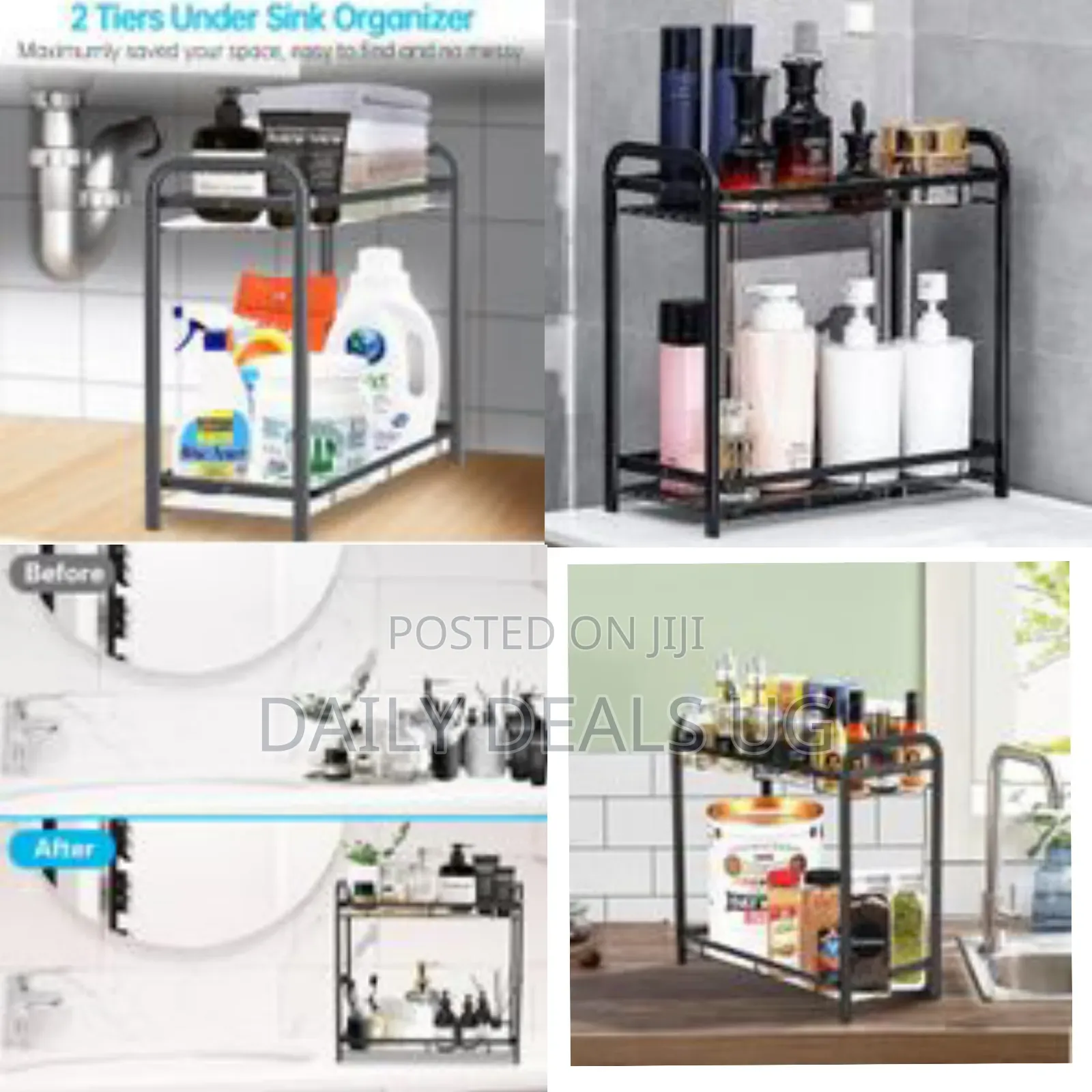 Iron 2-Tier Multi Storage/Multipurpose Kitchen Accessories Items Rack