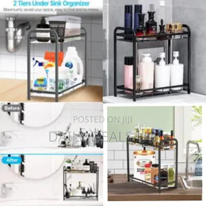 Iron 2-Tier Multi Storage/Multipurpose Kitchen Accessories Items Rack