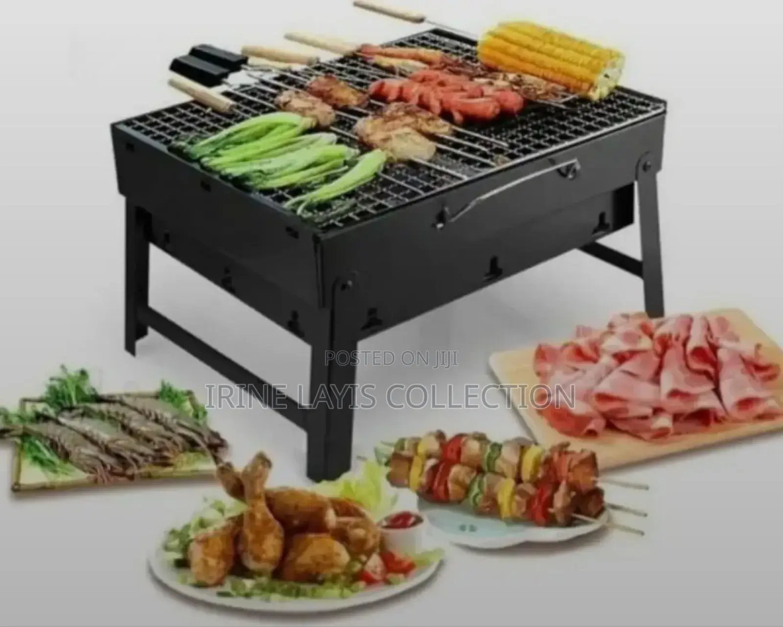 Portable, Foldable Charcoal Barbecue Grill.
