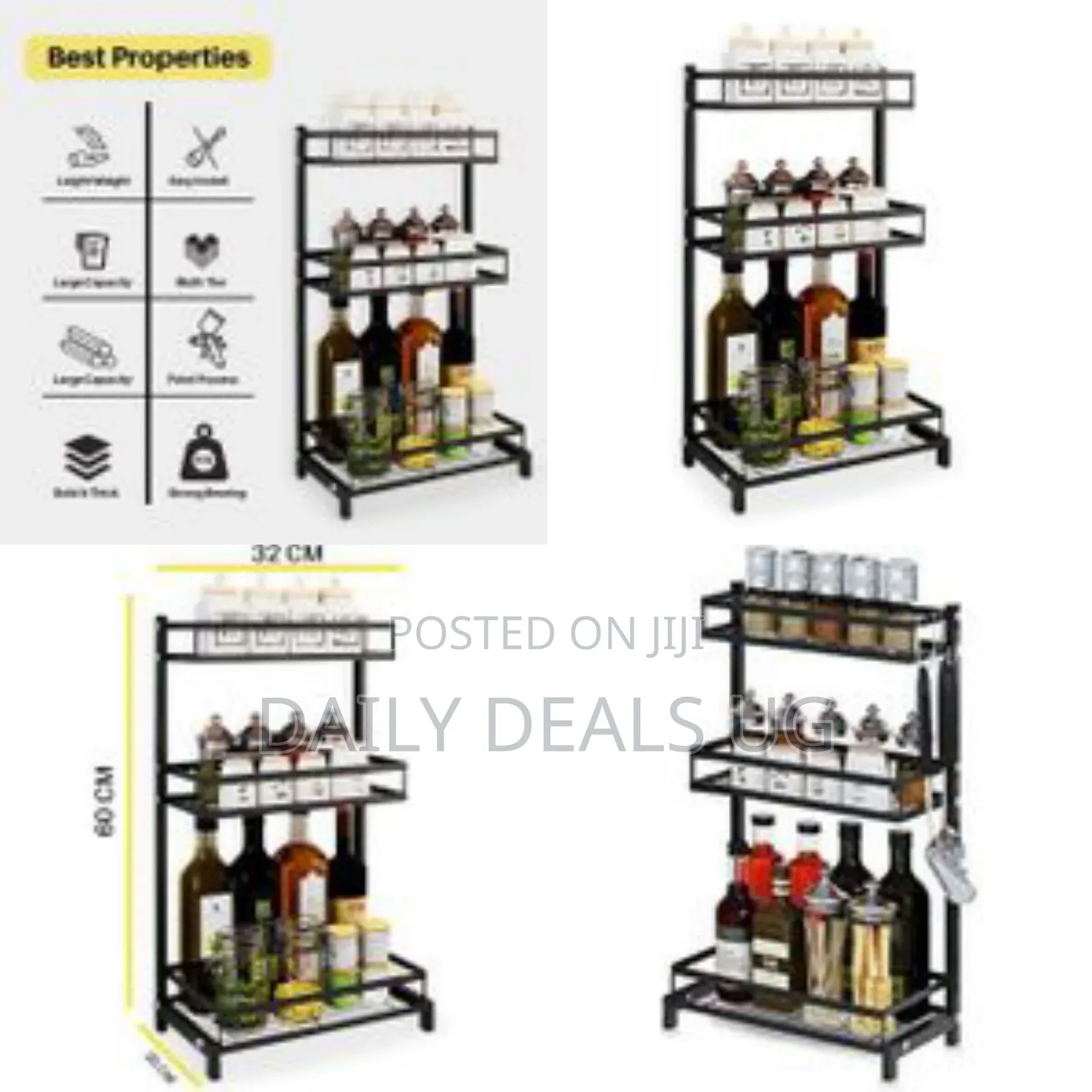 3 Layer Seasoning Spice Rack Counter Bathroom Shelf Organizer