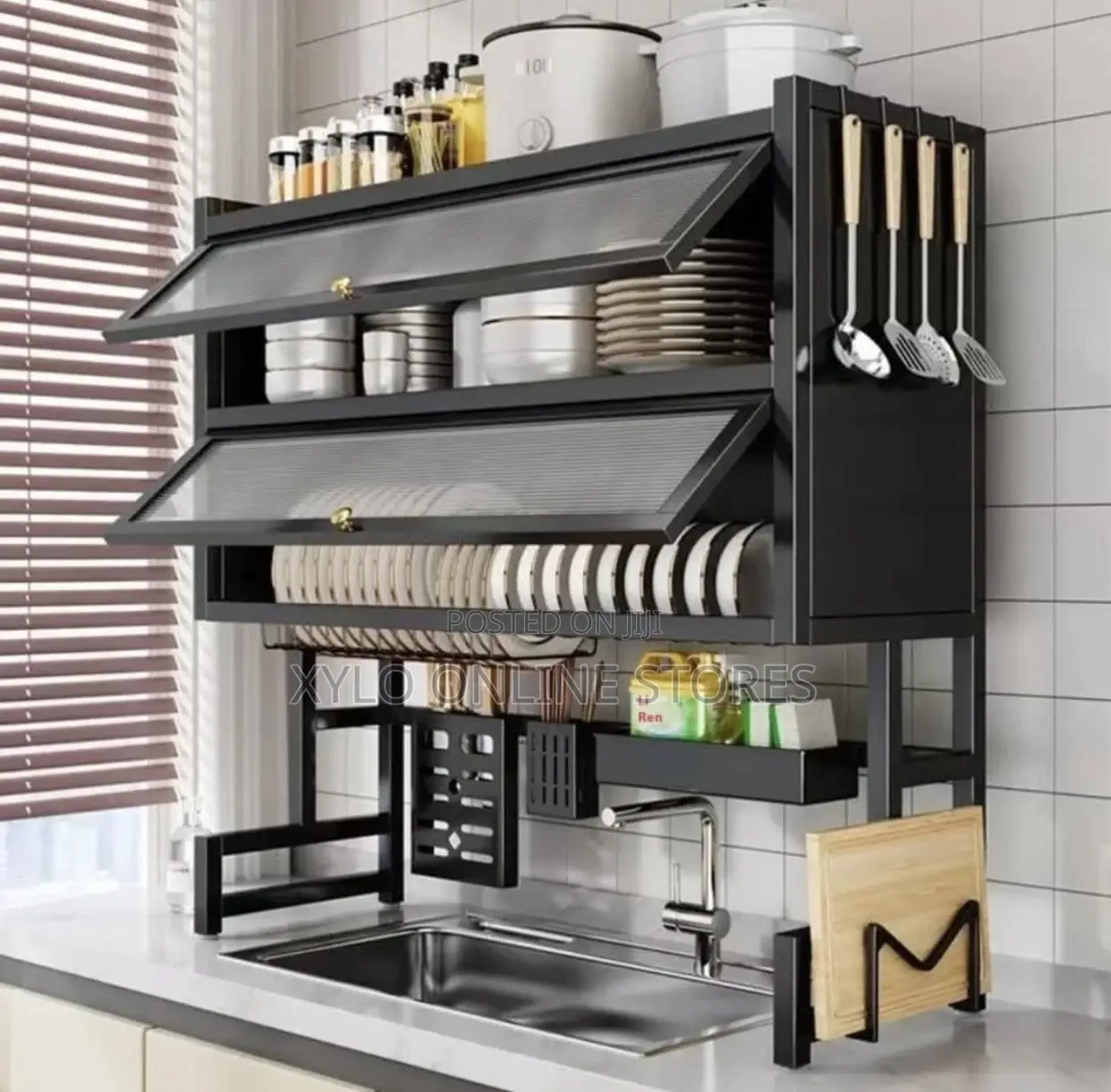 100cm-2 Tier Over the Sink Dish Drying Rack