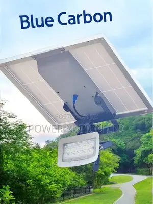 200w Blue Carbon Radar Solar Flood Light W/T Battery Attached to Panel