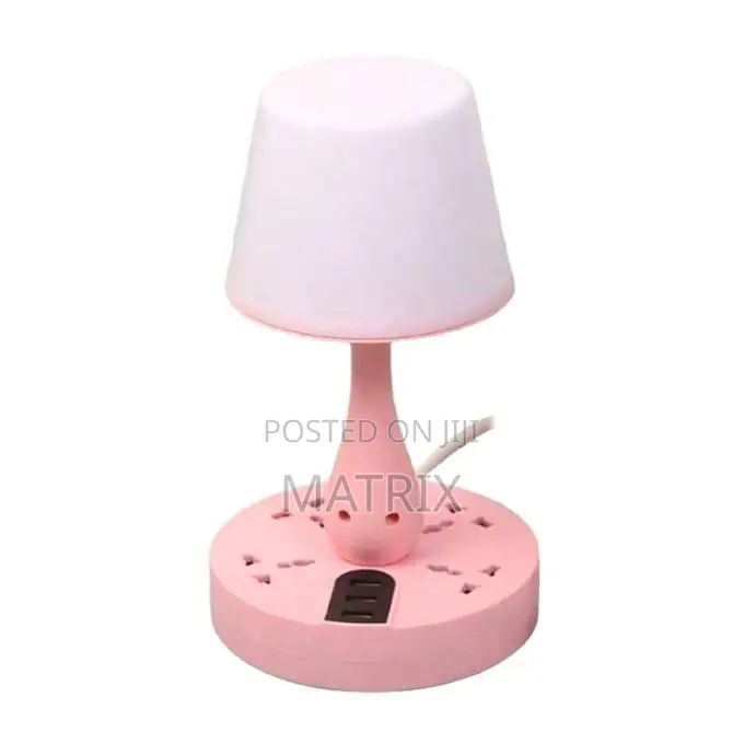 2 in 1 Smart Table Lamp With Extension Socket (4 Outlets, 3 Usb Ports
