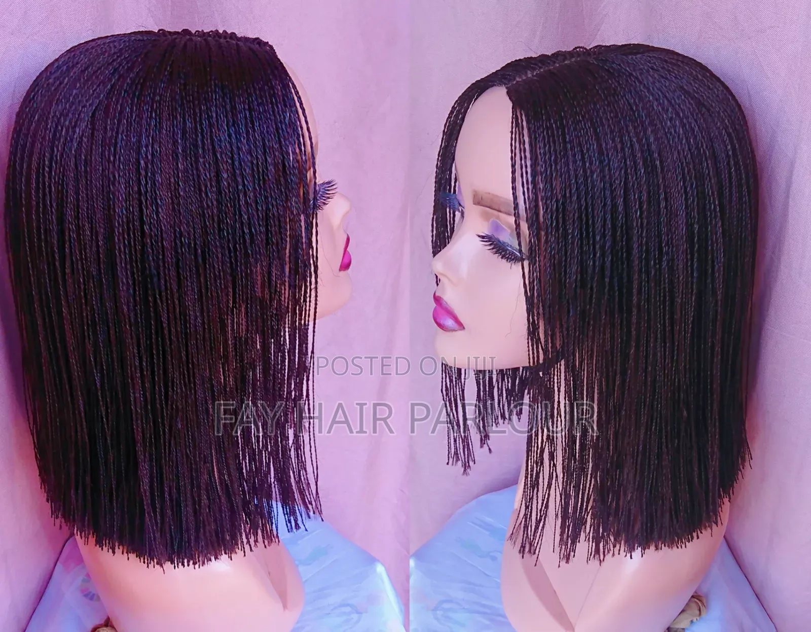 Short Classy Wigs. ( Blunt Cut Twists)