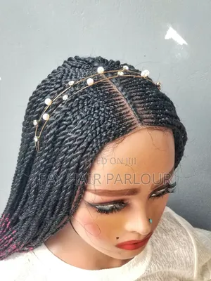 Glueless Wig. Cornrow Wig of Black and Red Ombre