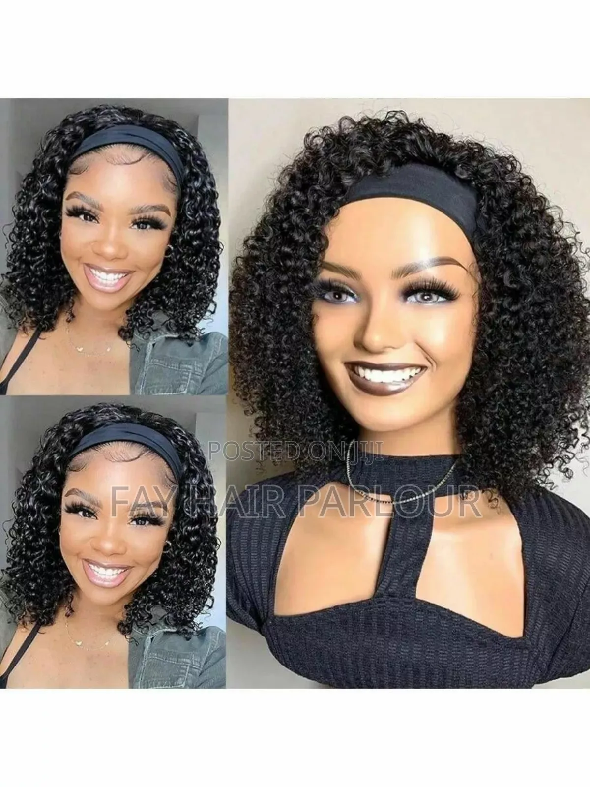 Curly Head Band Wig (Water Wave)