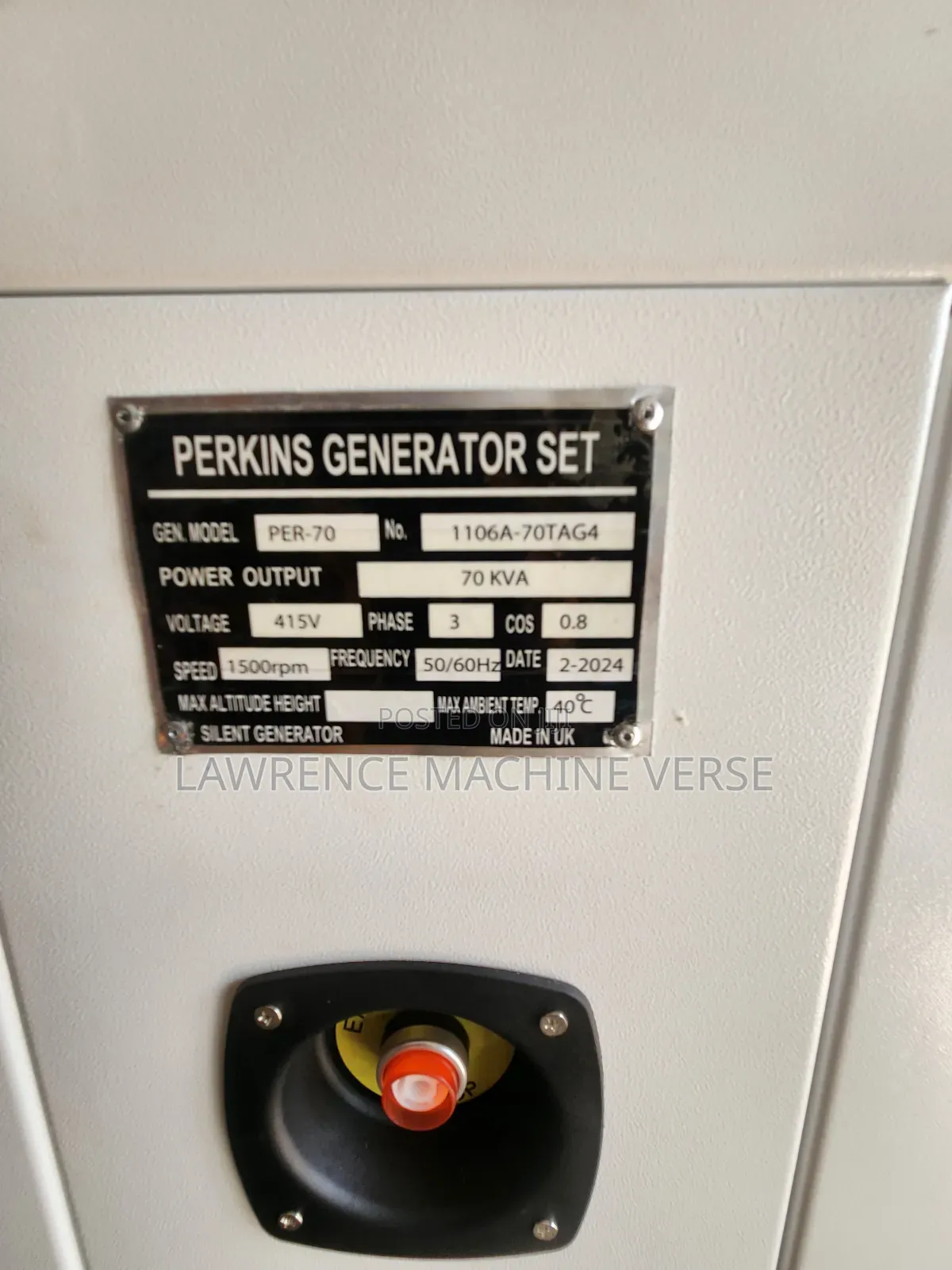 70kva Perkins Diesel Generator Super Silent