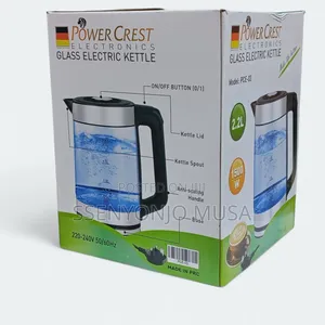 Power Crest Glass Electric Kettle With 1500w Power 2.2l