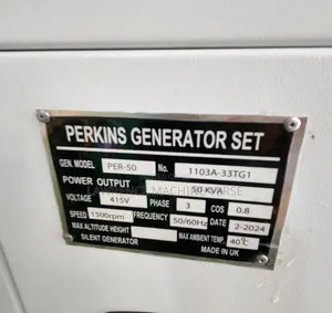 Perkins 50kva Water Cooled Diesel Engine