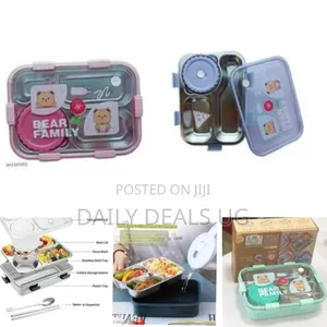 Leakproof Thermal Insulation 3 Compartment Bear Lunch Boxes Reusable