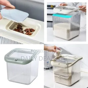 10 Litre Dry Food Dispenser Container Flip Transparent Kitchen Sealed