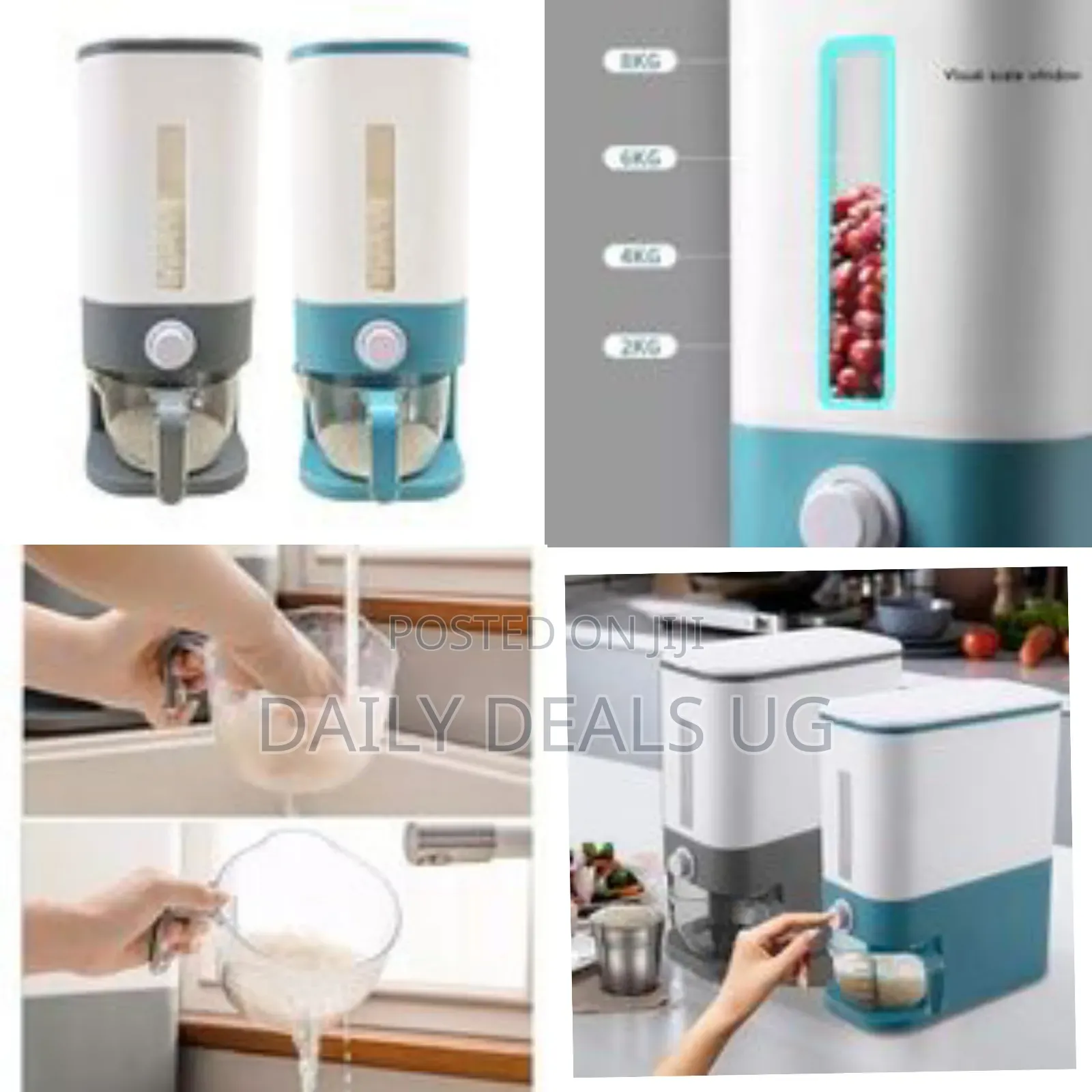 12kg Cereal Rice Bucket Storage Bin Dispenser Container Measuring