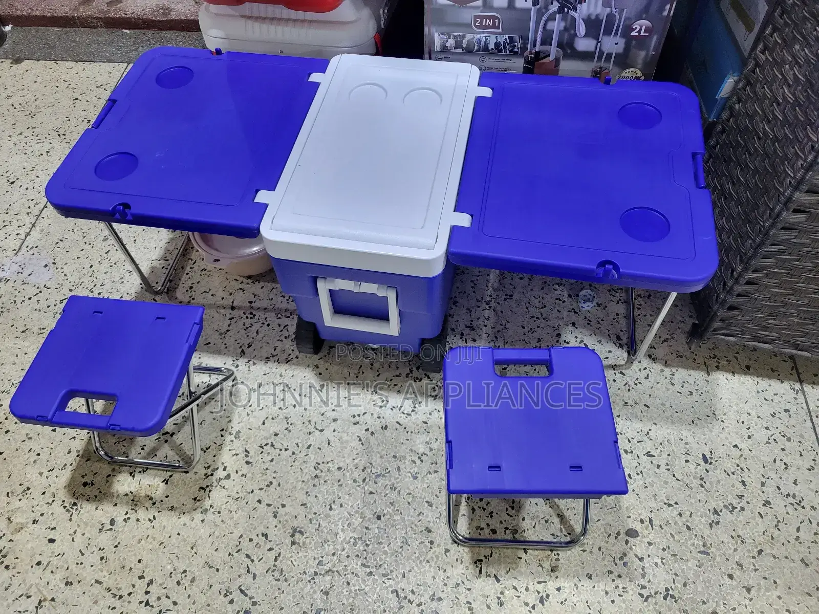Picnic Portable Ice Cooler Box With Foldable Chairs