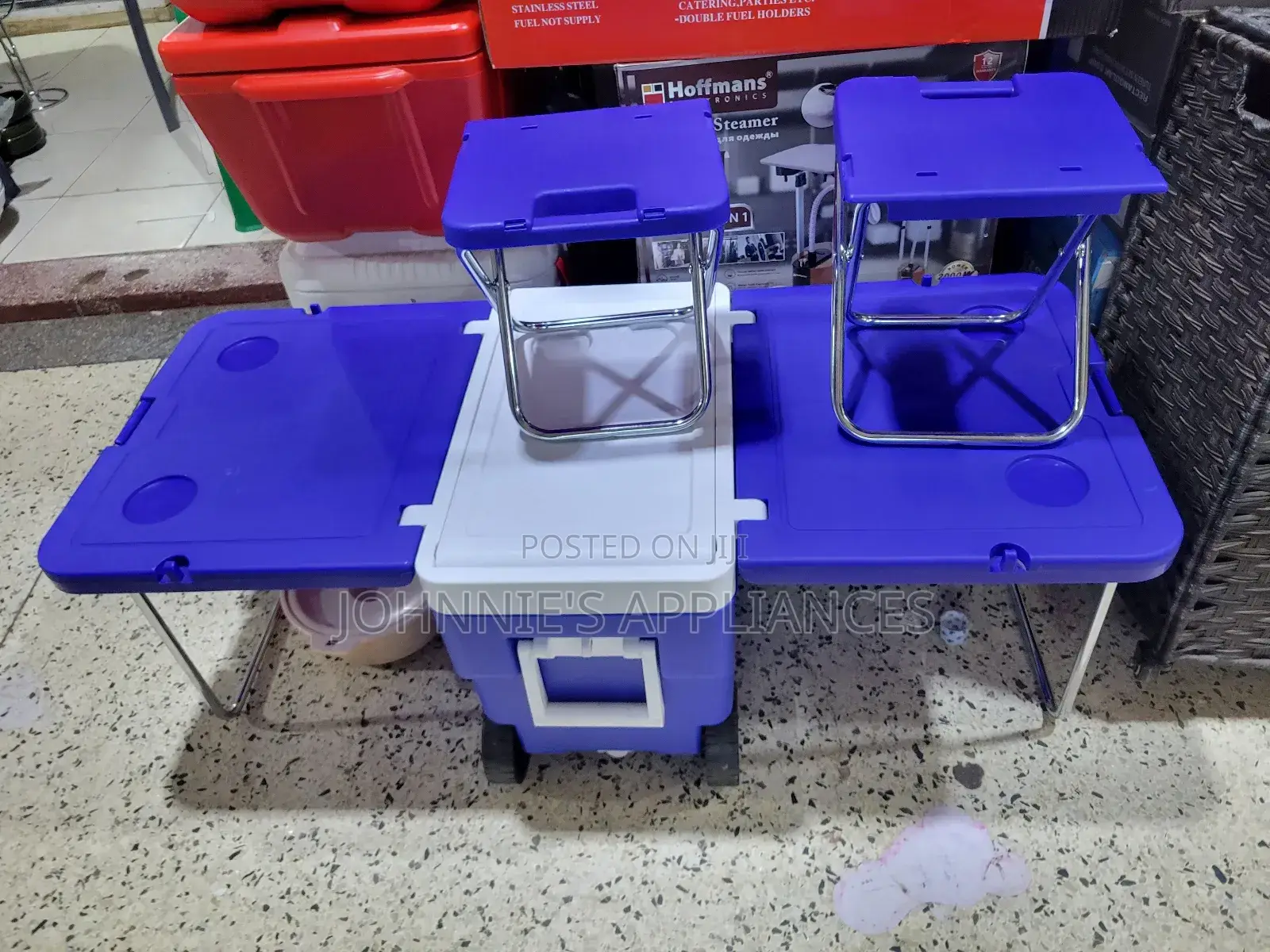 Picnic Portable Ice Cooler Box With Foldable Chairs