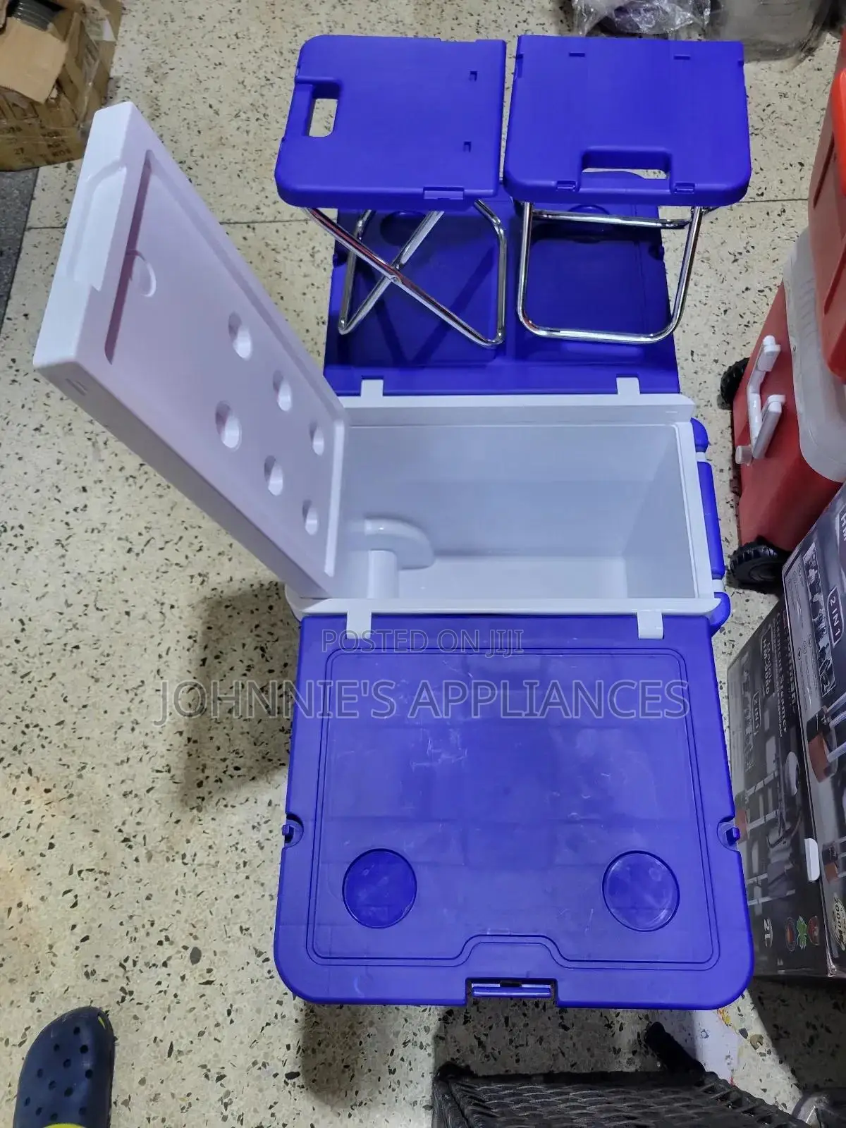 Picnic Portable Ice Cooler Box With Foldable Chairs