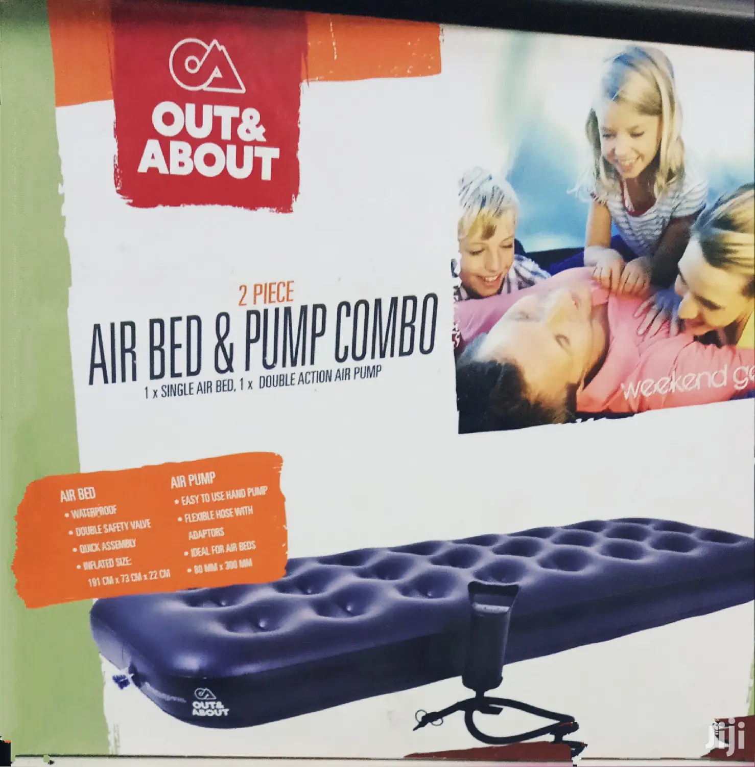 Out And About Single Airbed And Pump Combo