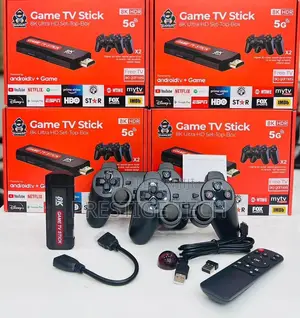 8k Ultra Game Tv Stick Plus Android Tv Stick 2in1, 2 Pads, 20000 Games