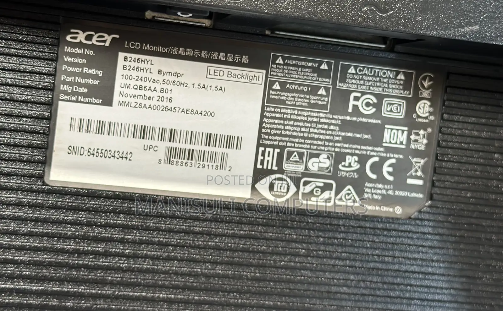 24 Inch Screen Ips Dp Div Vga Display 
