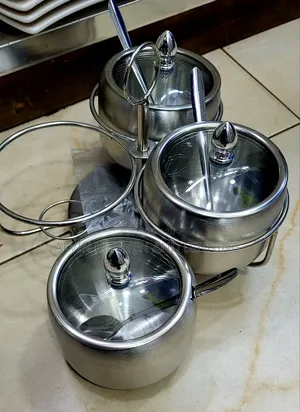 Sugar Bowl Stainless Steel 3pcs