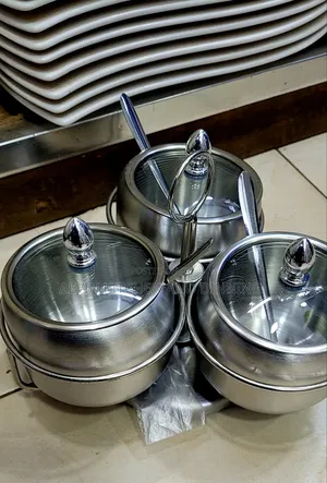 Sugar Bowl Stainless Steel 3pcs