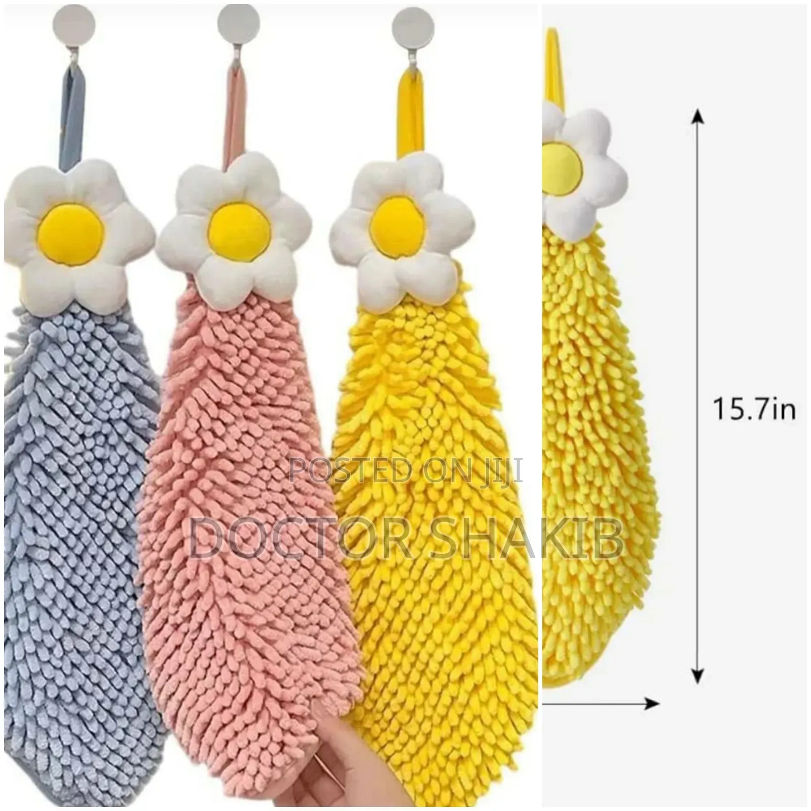 Quality 3pcs Chenille Hand Towel