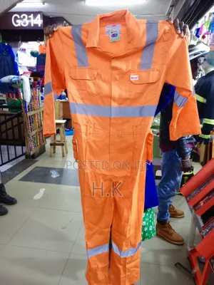 Coverall With Reflective Stripes.