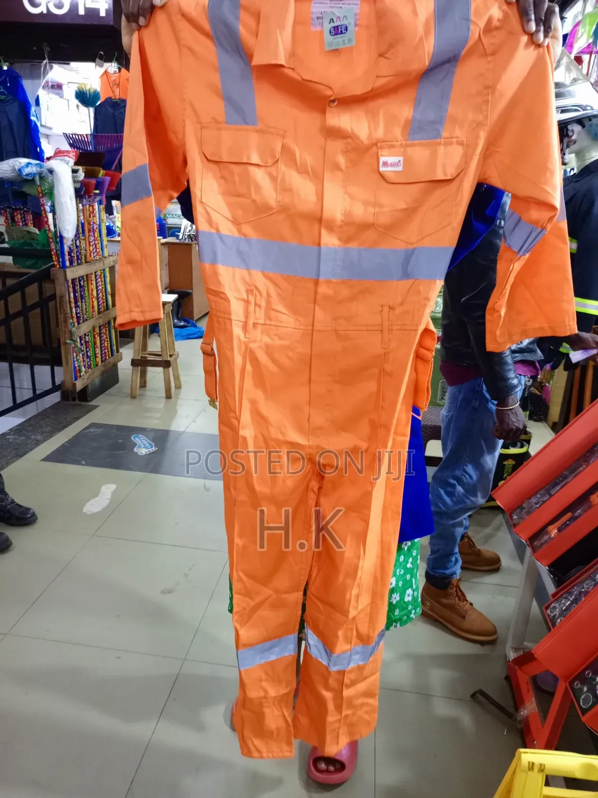 Coverall With Reflective Stripes.