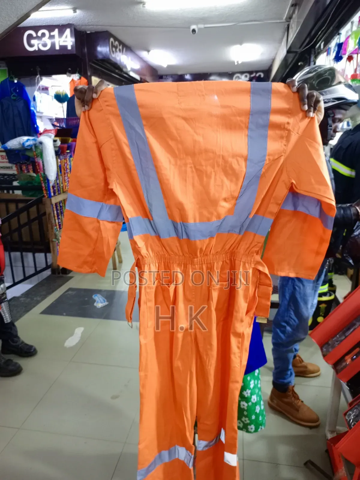 Coverall With Reflective Stripes.
