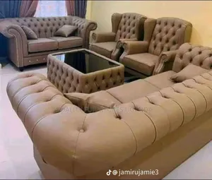 7 Seater Leathered Brown Chesterfield